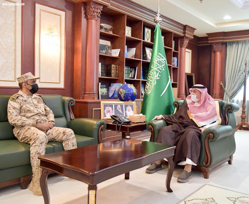سمو أمير منطقة جازان يستقبل قائد قوة الحرس الوطني المعين بالمنطقة 