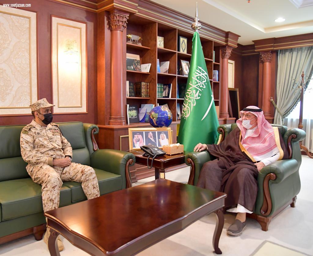 سمو أمير منطقة جازان يستقبل قائد قوة الحرس الوطني المعين بالمنطقة 