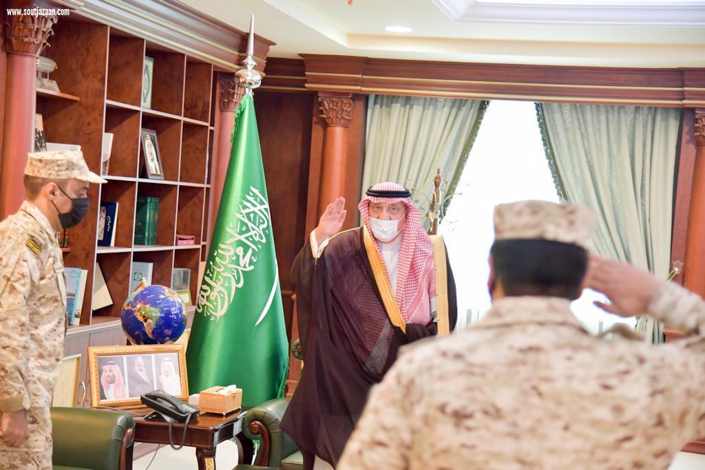 سمو أمير منطقة جازان يستقبل قائد قوة الحرس الوطني المعين بالمنطقة 