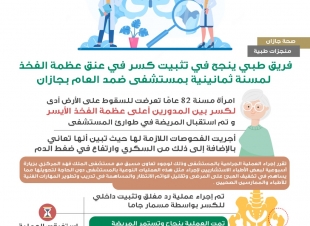 فريق طبي ينجح في تثبيت كسر في عنق عظمة الفخذ لمسنة ثمانينية بمستشفى ضمد العام