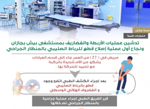 تدشين عمليات الأربطة والغضاريف بمستشفى بيش بجازان